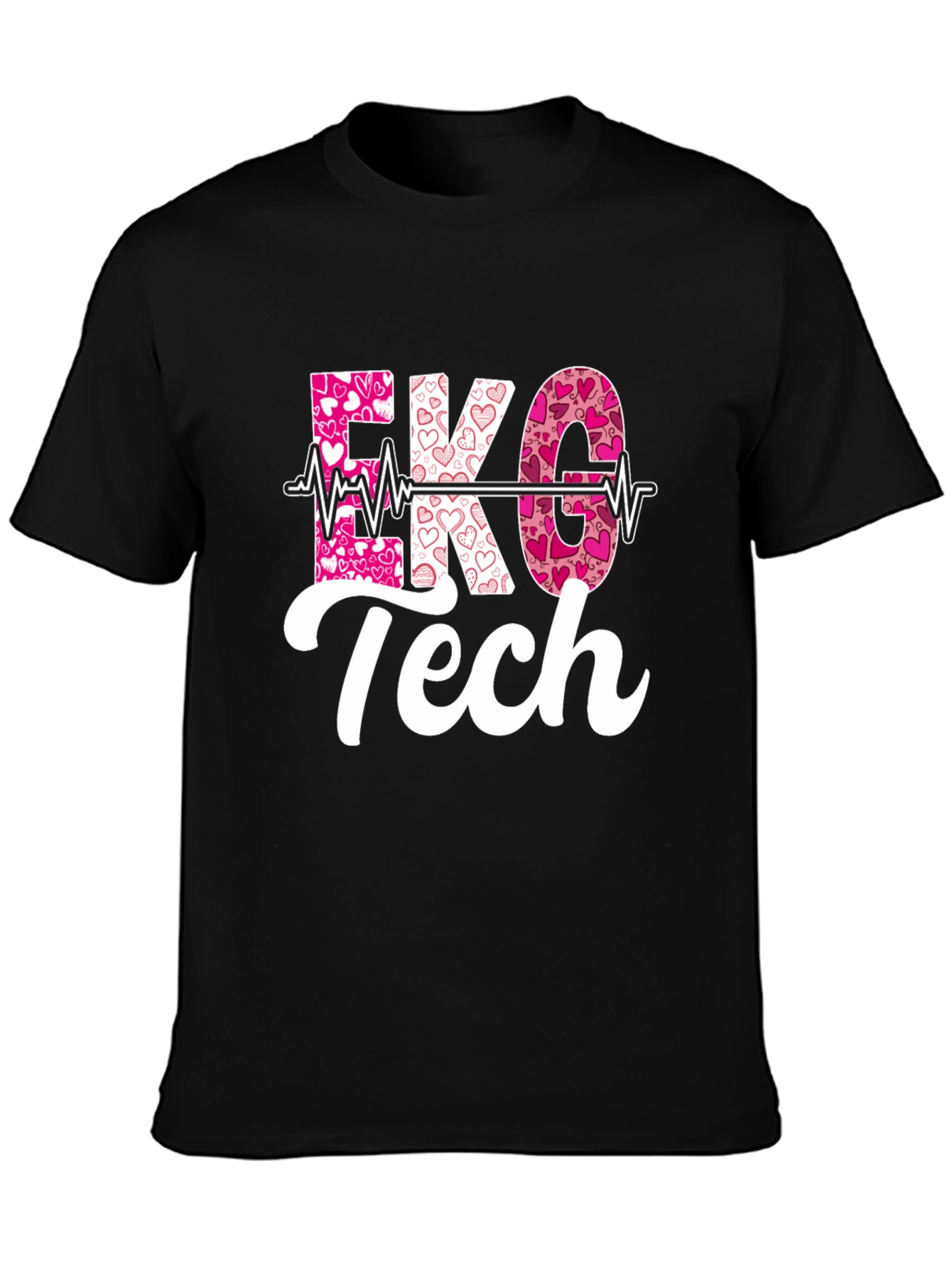 EKG Tech Heartbeat Valentines Day T-Shirt