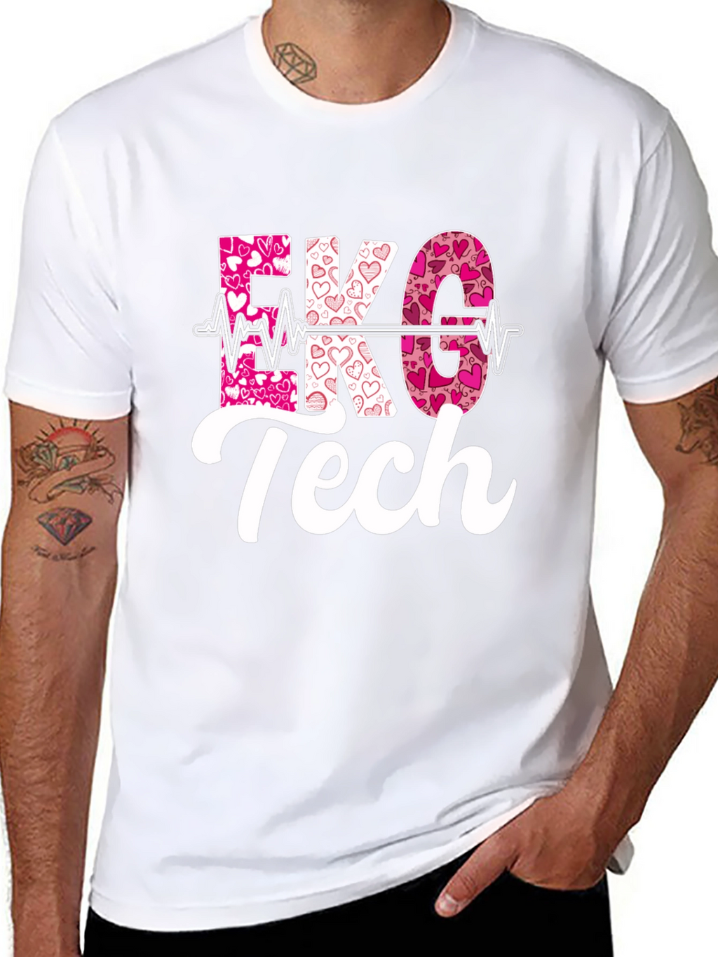 EKG Tech Heartbeat Valentines Day T-Shirt