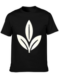 Black Tee with Leaf Graphic