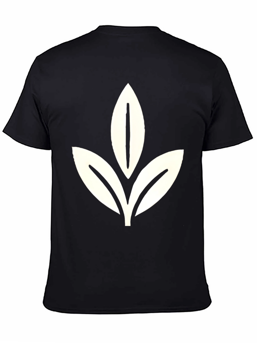 Black Tee with Leaf Graphic