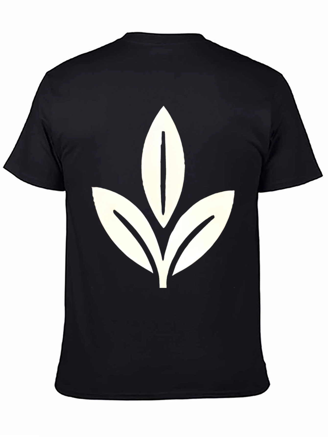 Black Tee with Leaf Graphic