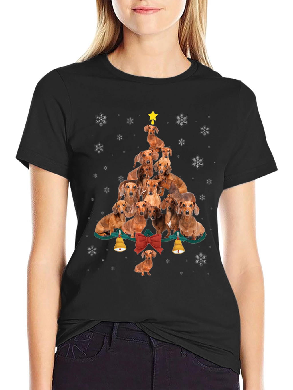 Dachshund Christmas Tree Graphic Tee