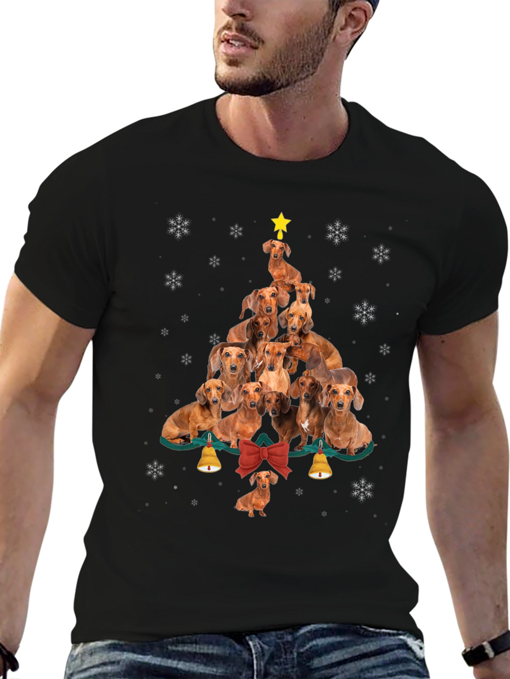 Dachshund Christmas Tree Graphic Tee