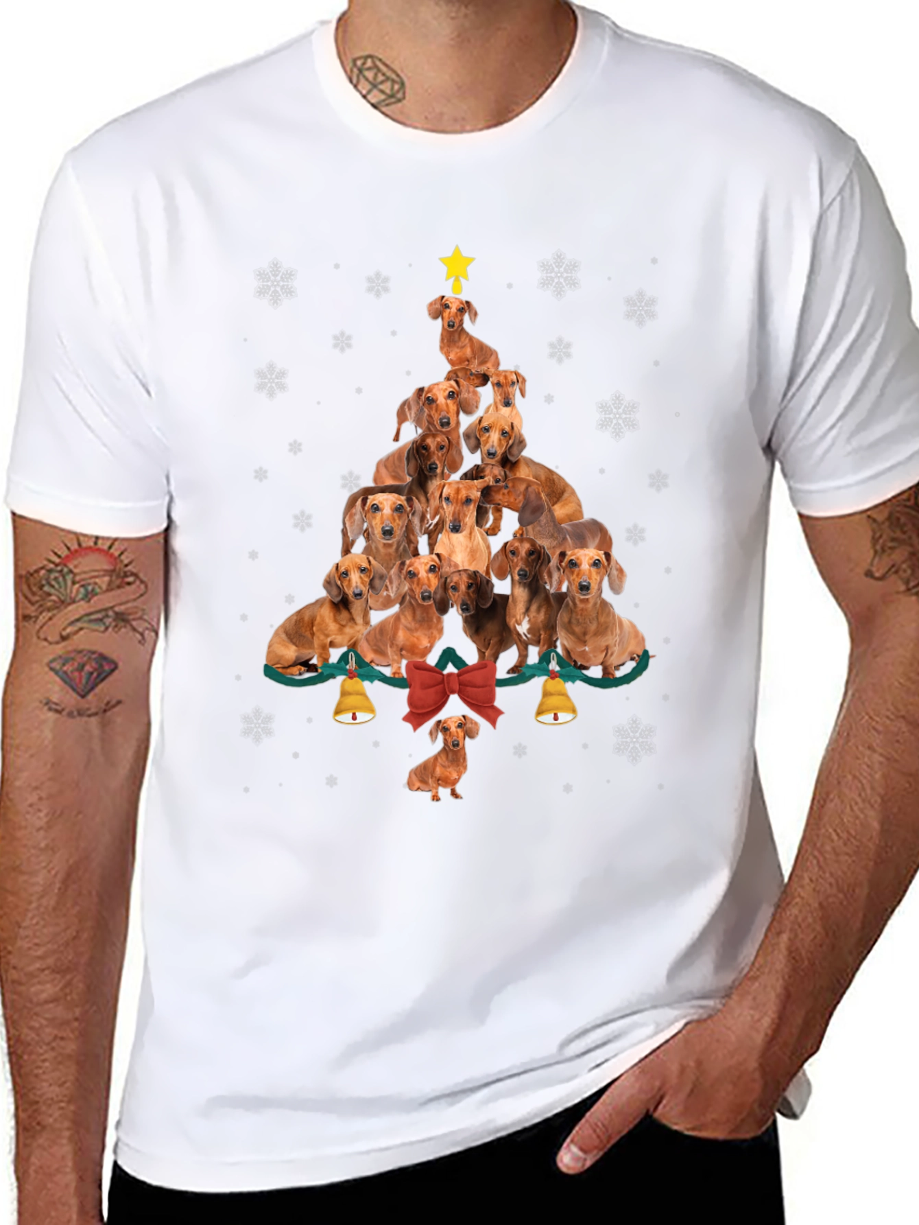 Dachshund Christmas Tree Graphic Tee