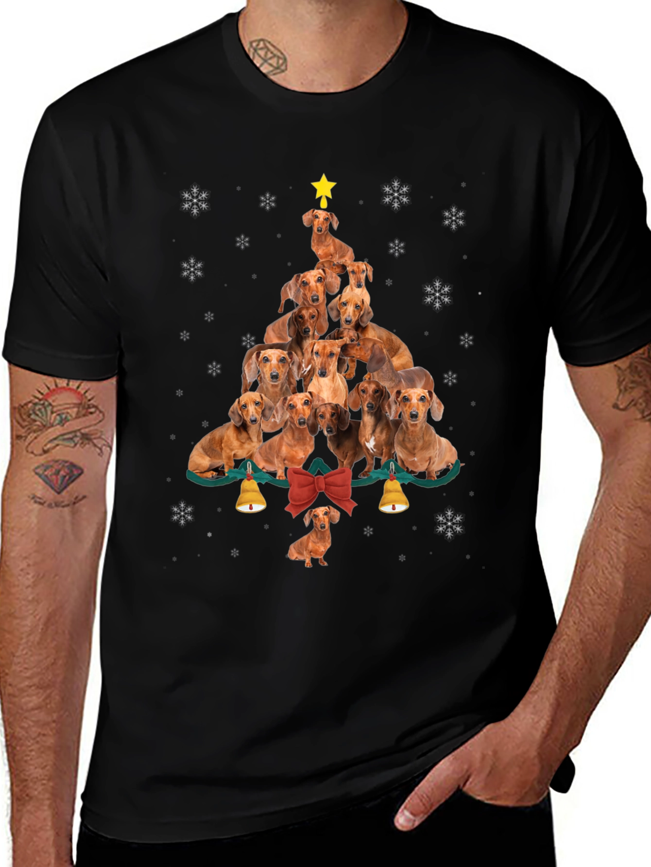 Dachshund Christmas Tree Graphic Tee