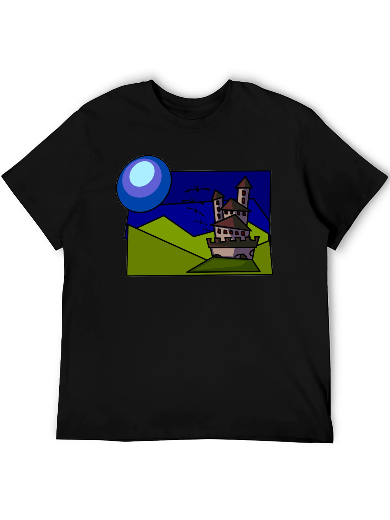 Cartoon Castle T-Shirt: Quirky Design Classic Fit
