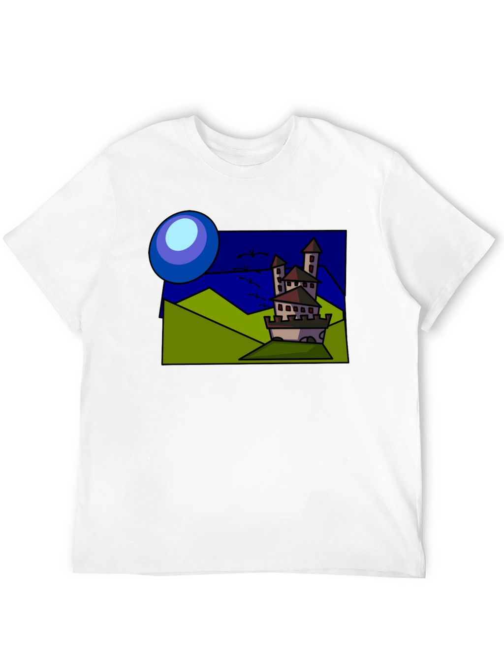 Cartoon Castle T-Shirt: Quirky Design Classic Fit