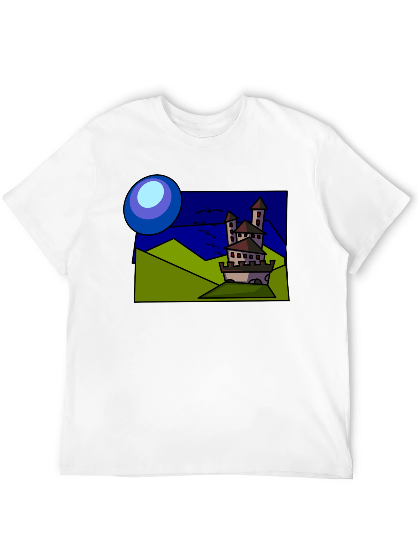 Cartoon Castle T-Shirt: Quirky Design Classic Fit