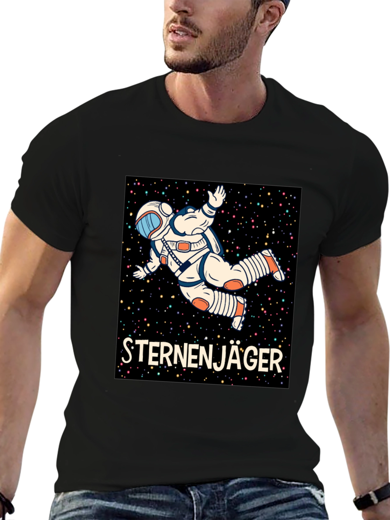 Sternenjager Astronaut Black T-Shirt