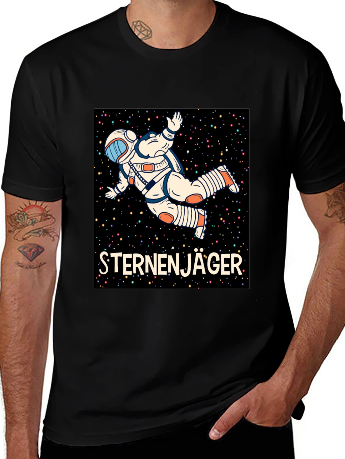 Sternenjager Astronaut Black T-Shirt