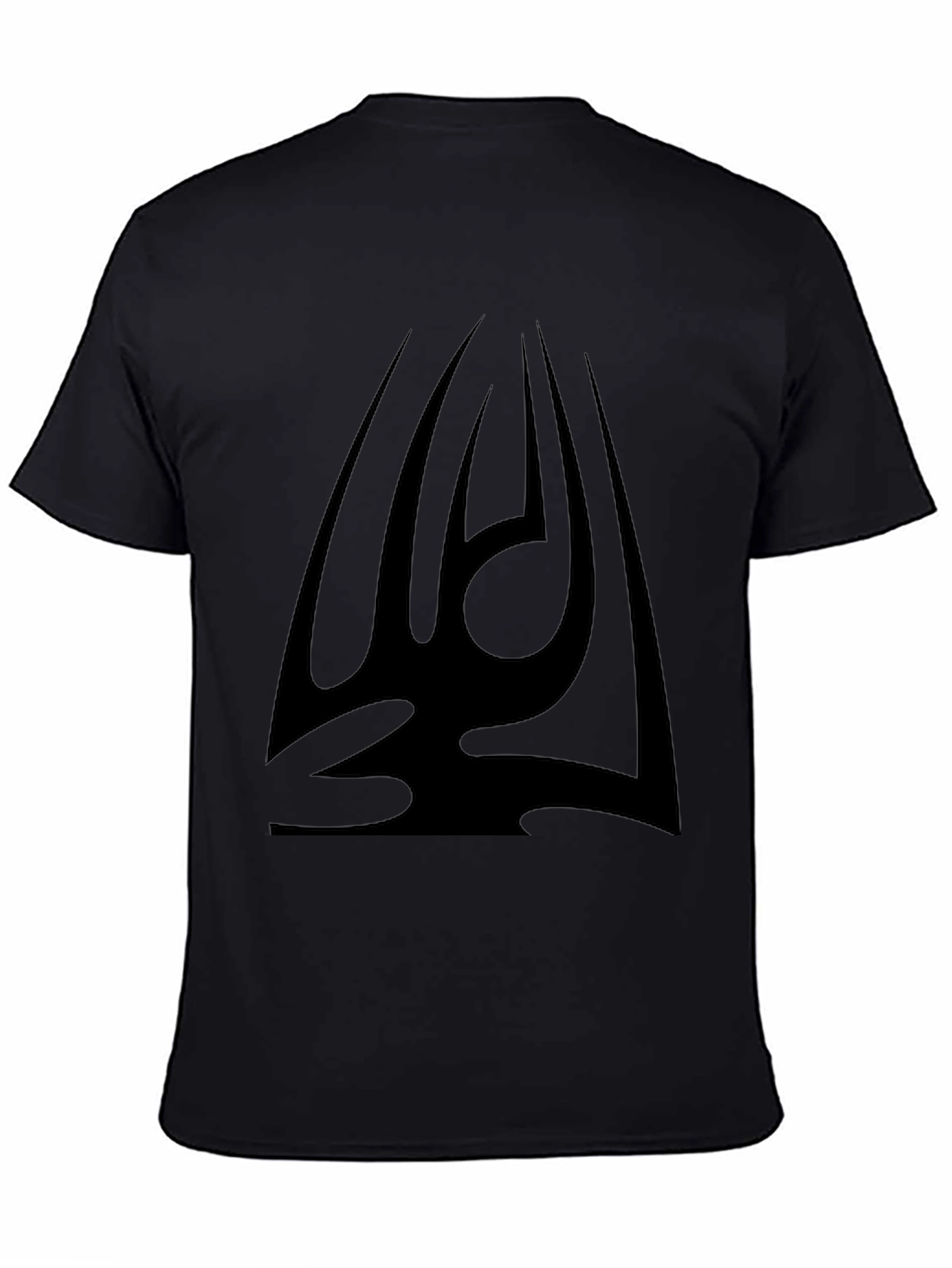 Black Graphic Tee - Tribal Design Mens T-Shirt