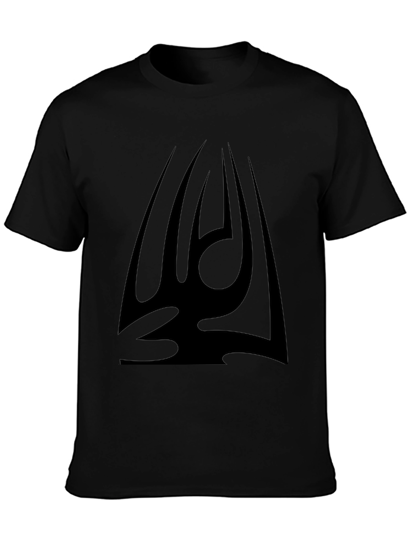 Black Graphic Tee - Tribal Design Mens T-Shirt