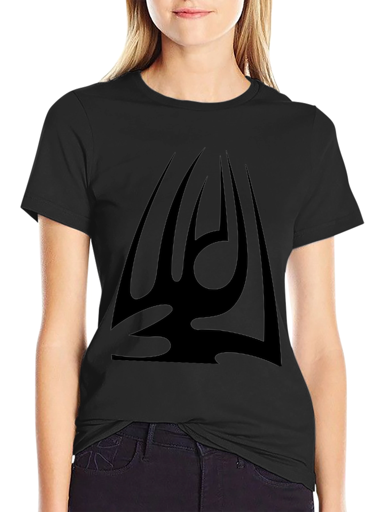 Black Graphic Tee - Tribal Design Mens T-Shirt