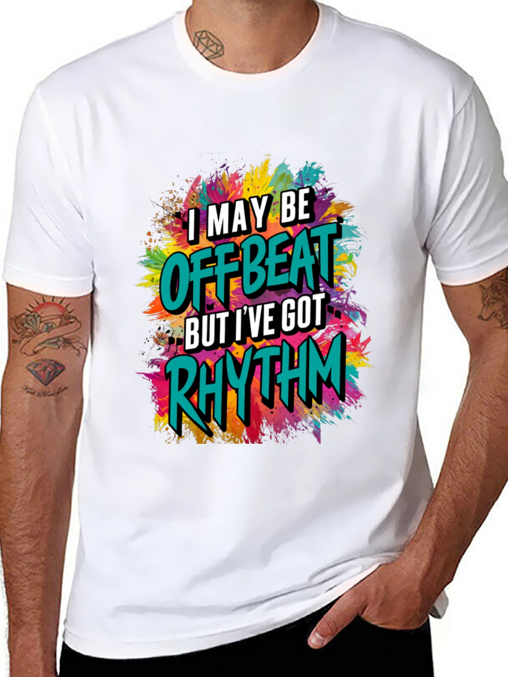Offbeat Rhythm Graphic T-Shirt - Trendy Style
