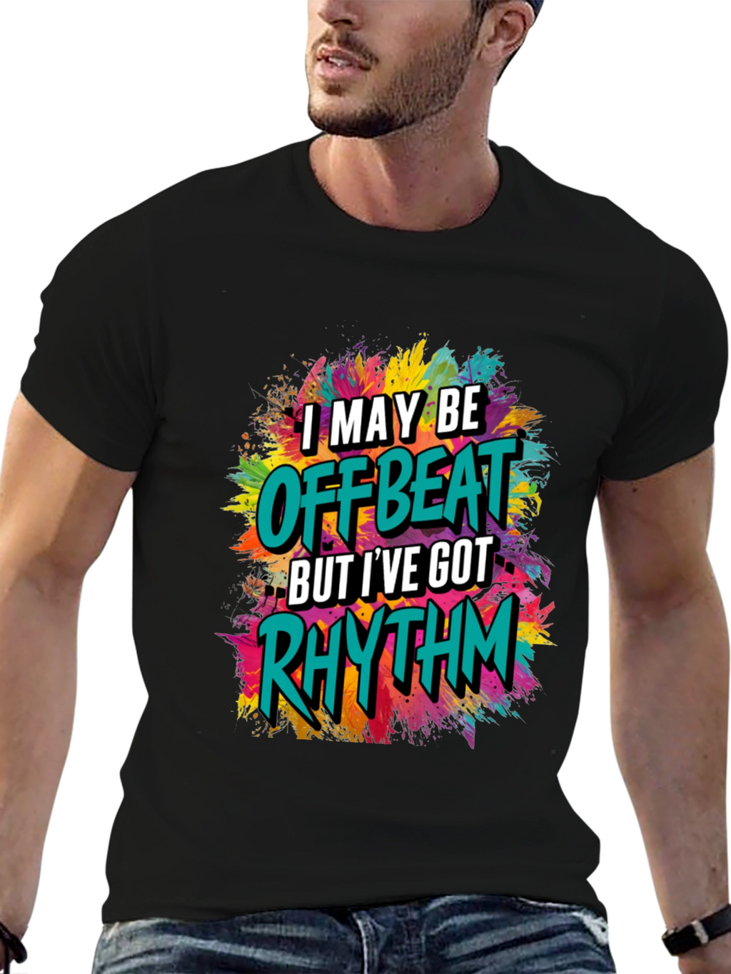 Offbeat Rhythm Graphic T-Shirt - Trendy Style