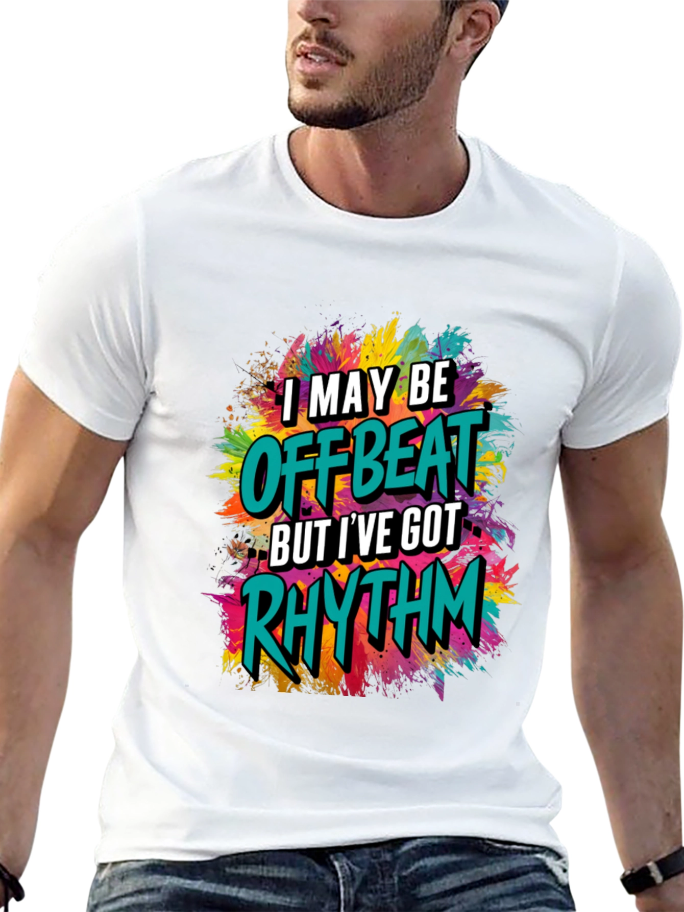 Offbeat Rhythm Graphic T-Shirt - Trendy Style