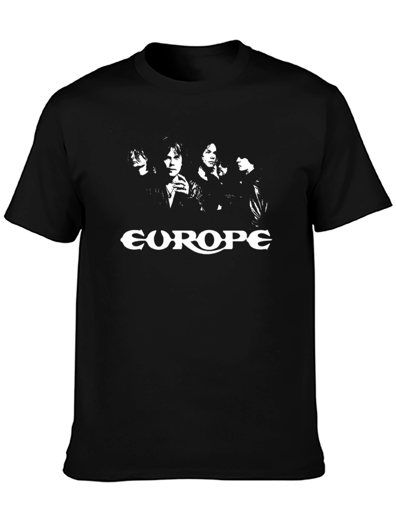 Europe Band Black Graphic T-Shirt