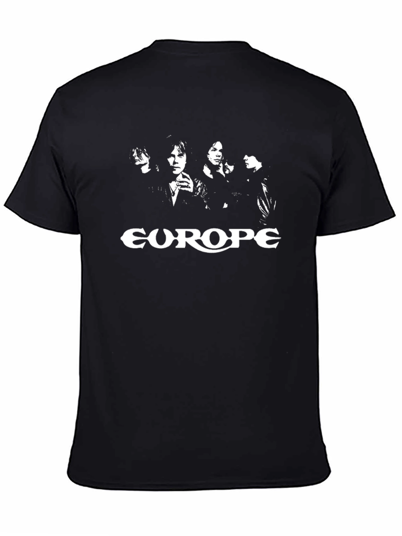 Europe Band Black Graphic T-Shirt