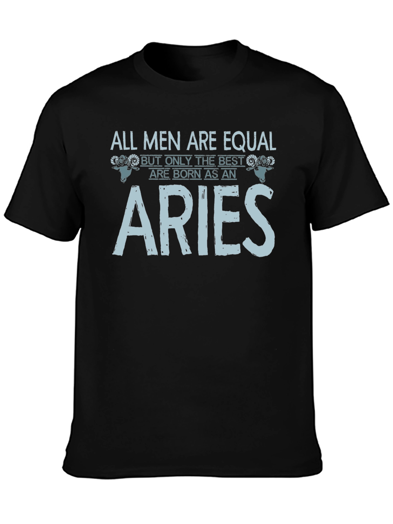 Aries Zodiac Graphic Print Mens Black T-Shirt