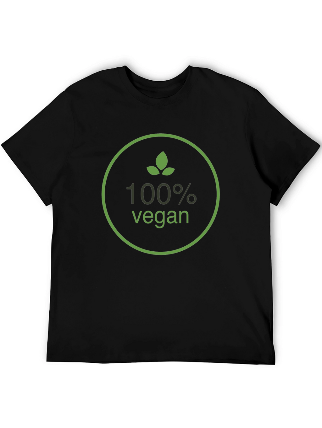 100% Vegan Graphic T-Shirt - Green Leaf Design