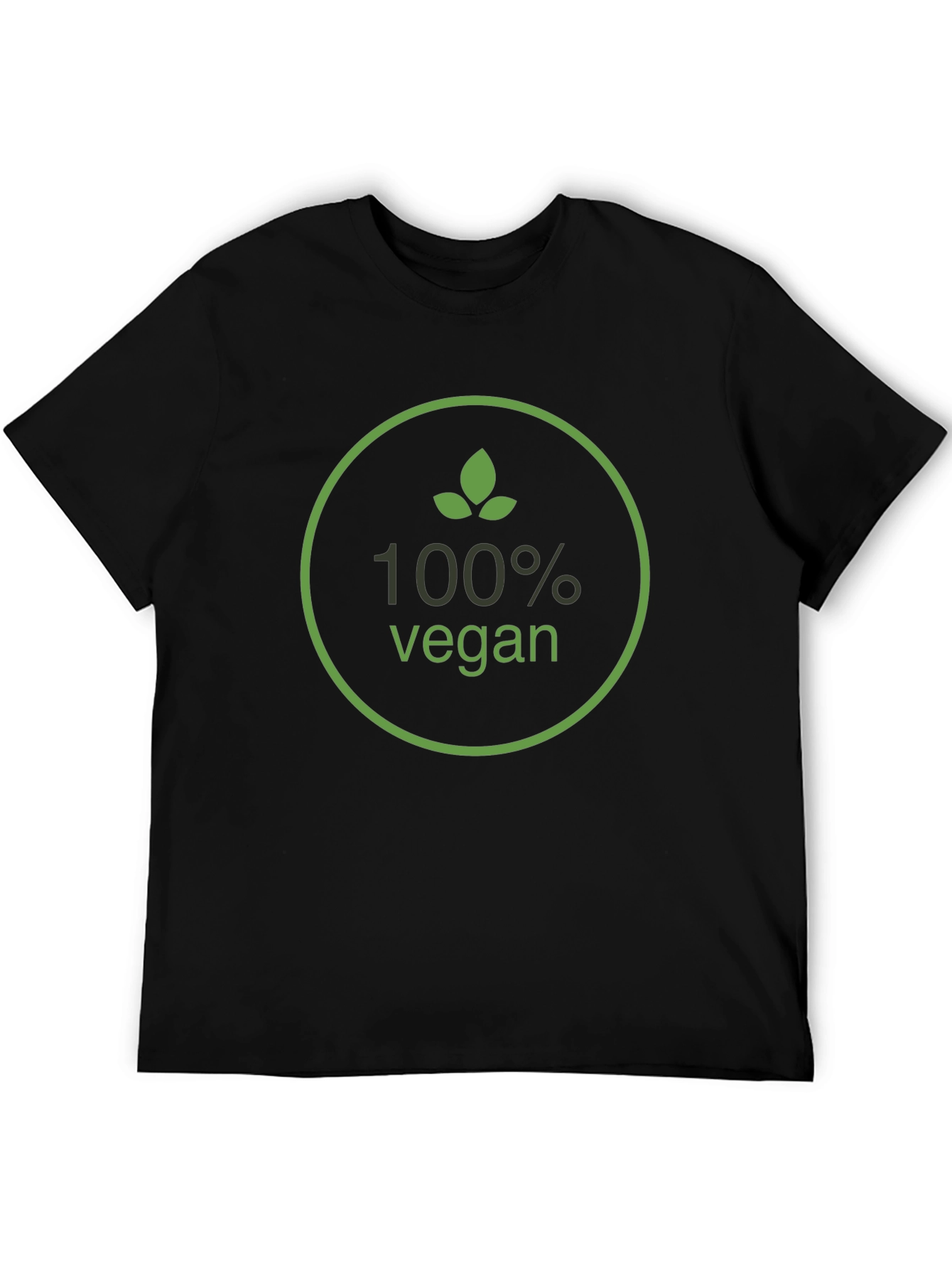 100% Vegan Graphic T-Shirt - Green Leaf Design