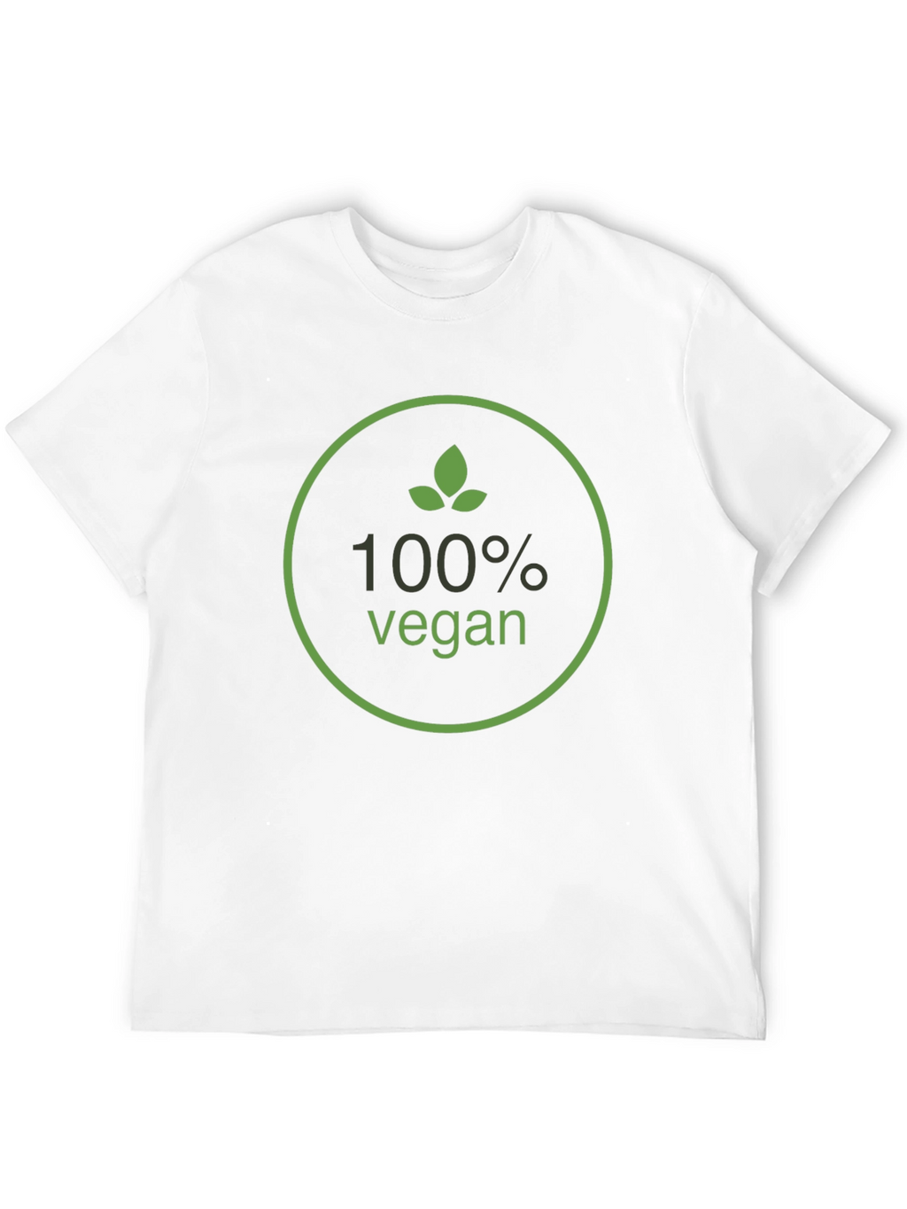 100% Vegan Graphic T-Shirt - Green Leaf Design