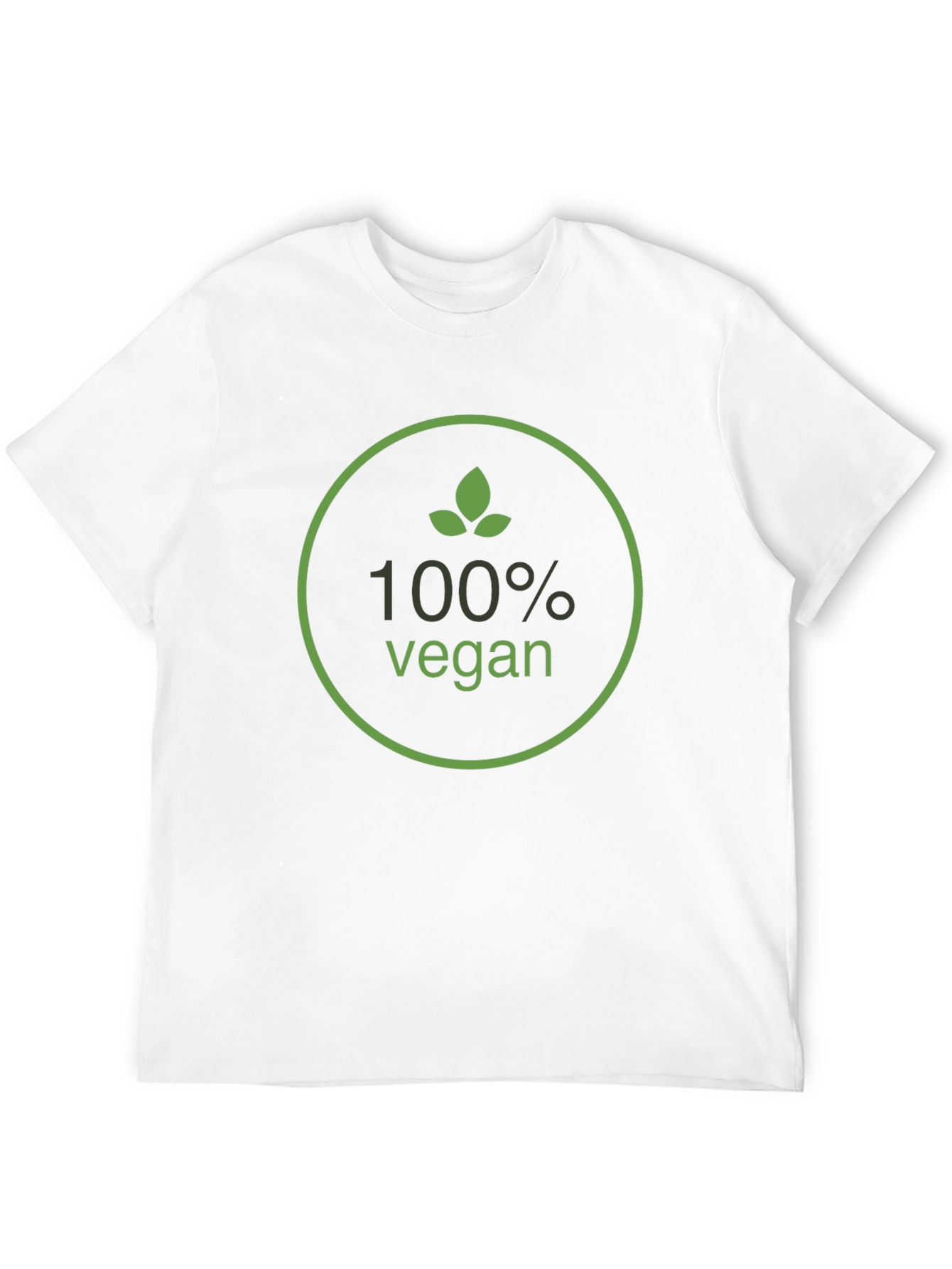100% Vegan Graphic T-Shirt - Green Leaf Design