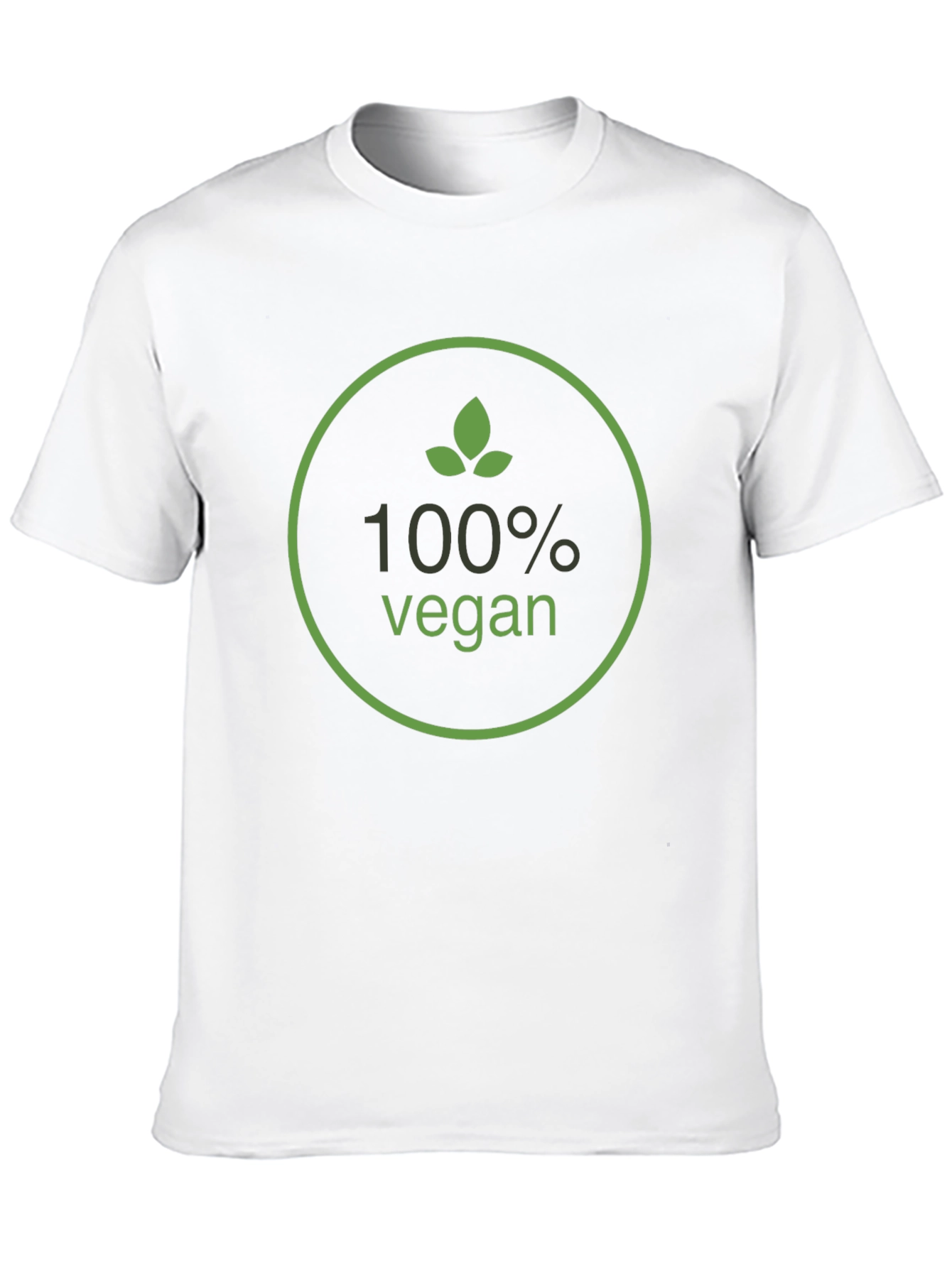 100% Vegan Graphic T-Shirt - Green Leaf Design