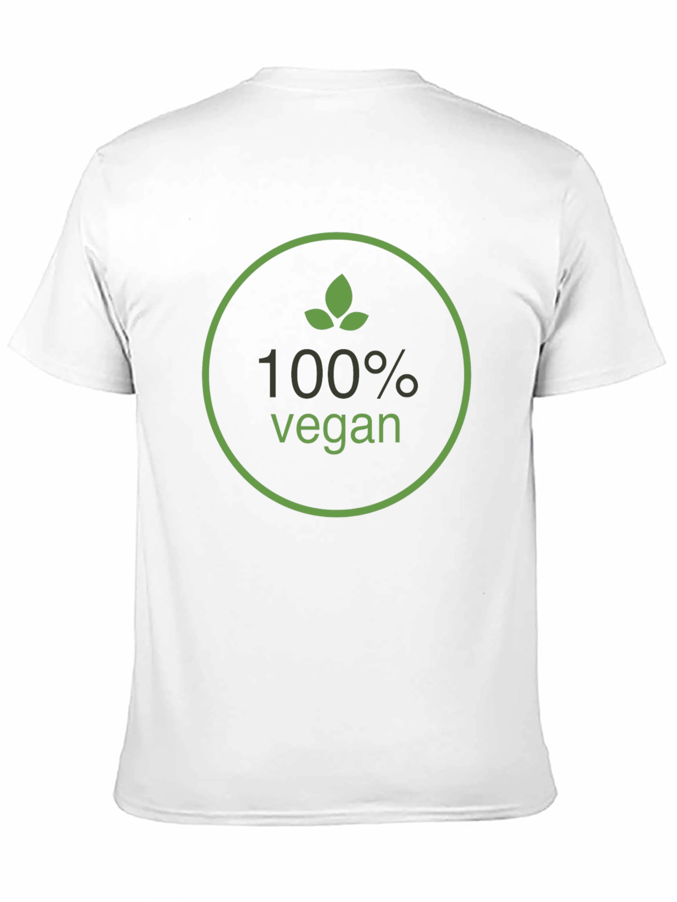 100% Vegan Graphic T-Shirt - Green Leaf Design
