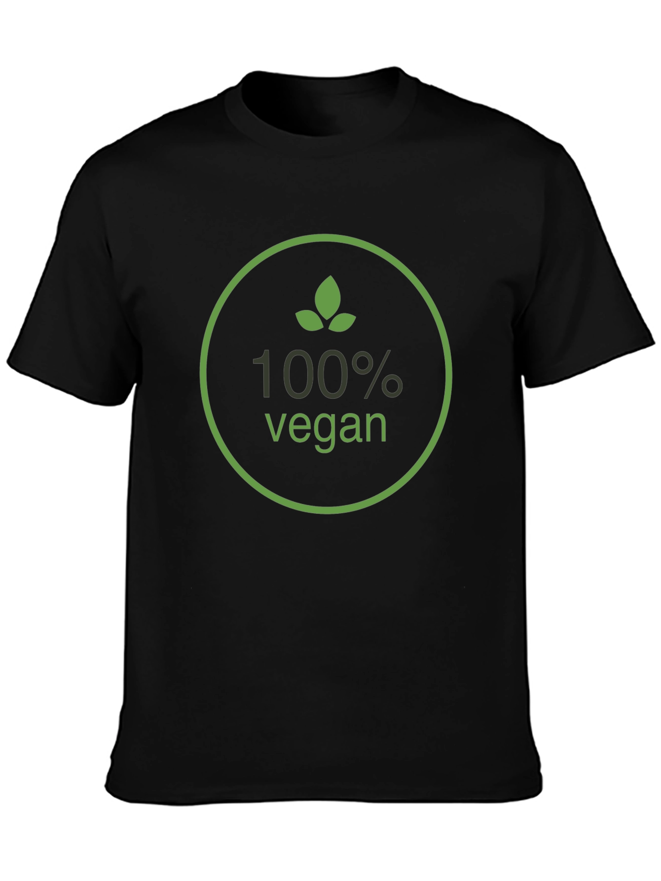100% Vegan Graphic T-Shirt - Green Leaf Design