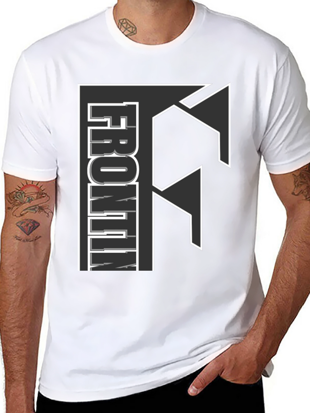 Frontin Black Graphic Tee