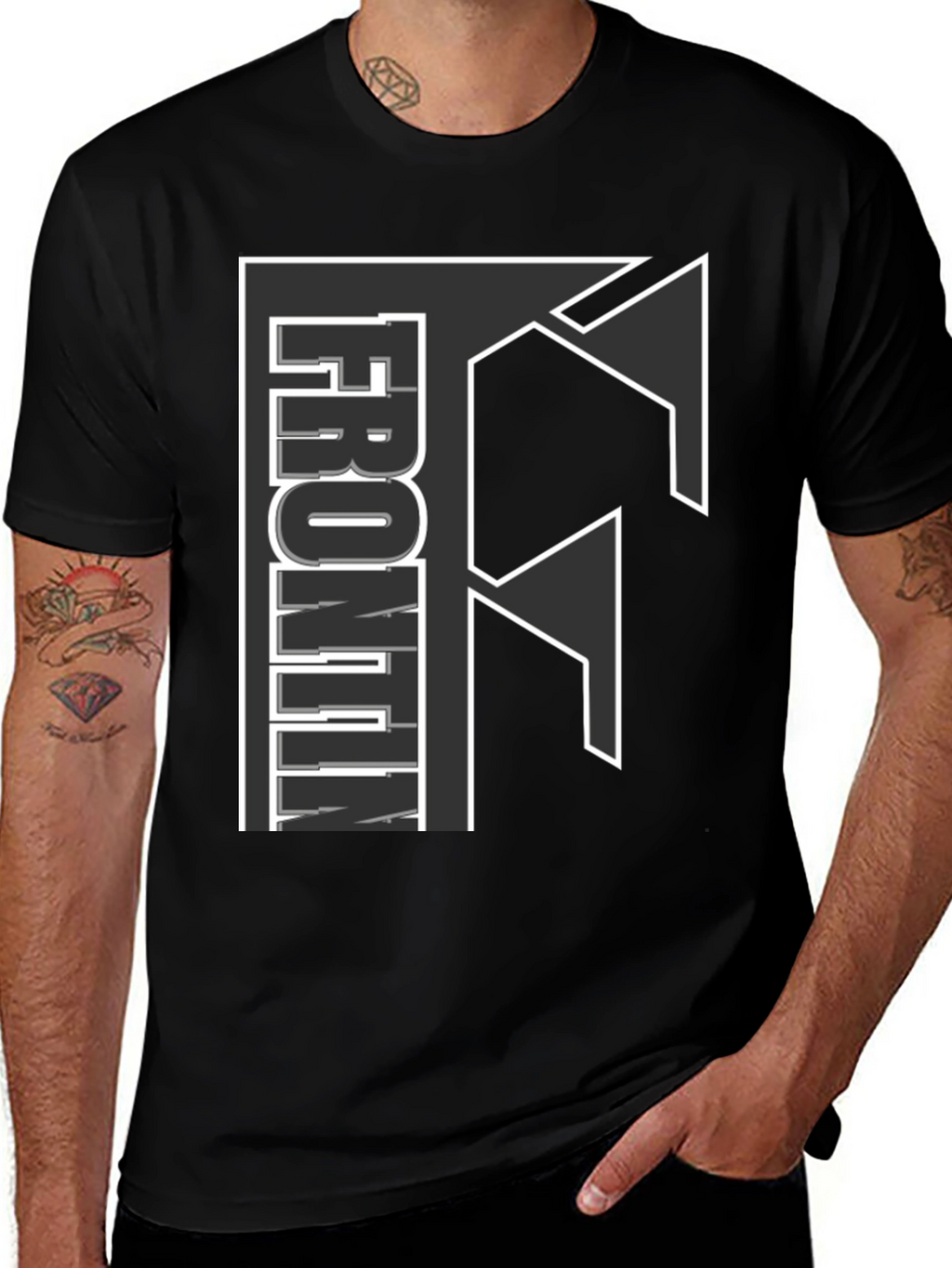 Frontin Black Graphic Tee