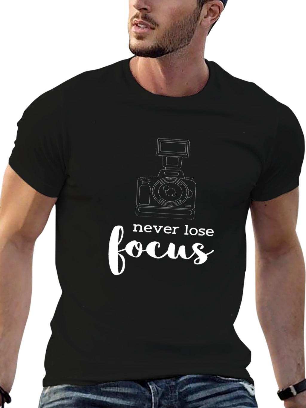 Never Lose Focus T-Shirt Camera Graphic Tee