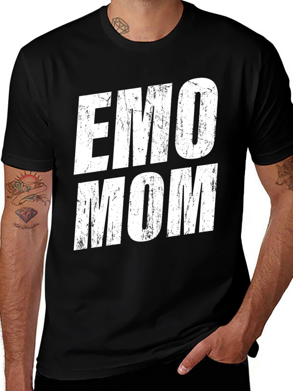 Emo Mom Graphic Tee - Distressed Print
