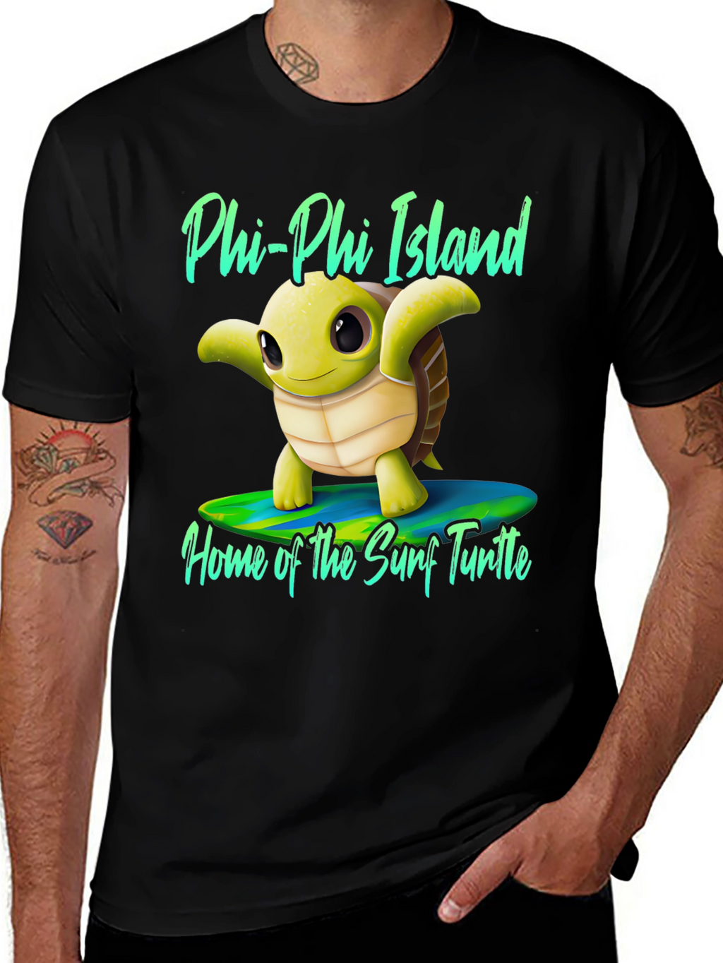 Phi Phi Island Surf Turtle Graphic Tee
