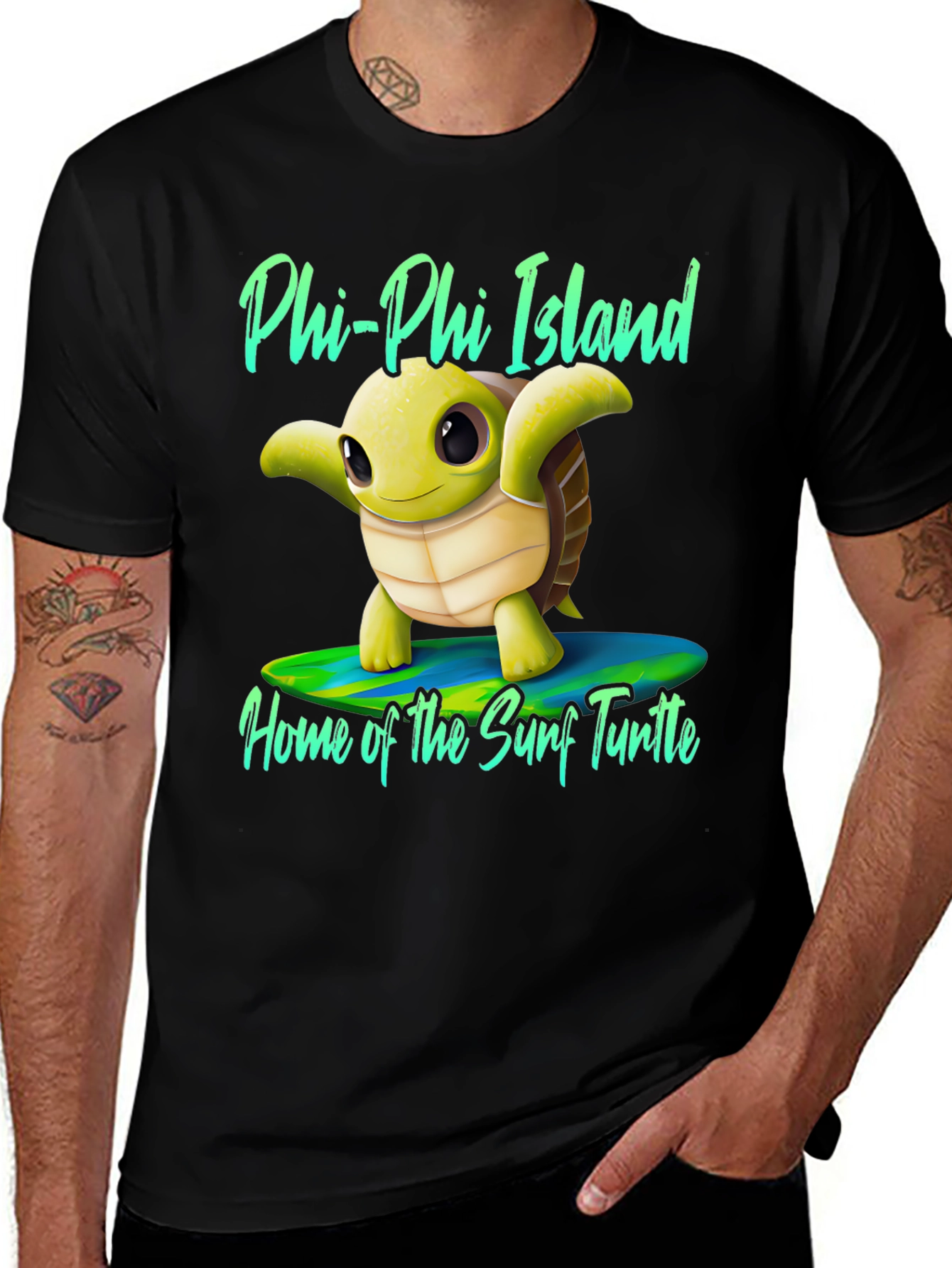 Phi Phi Island Surf Turtle Graphic Tee