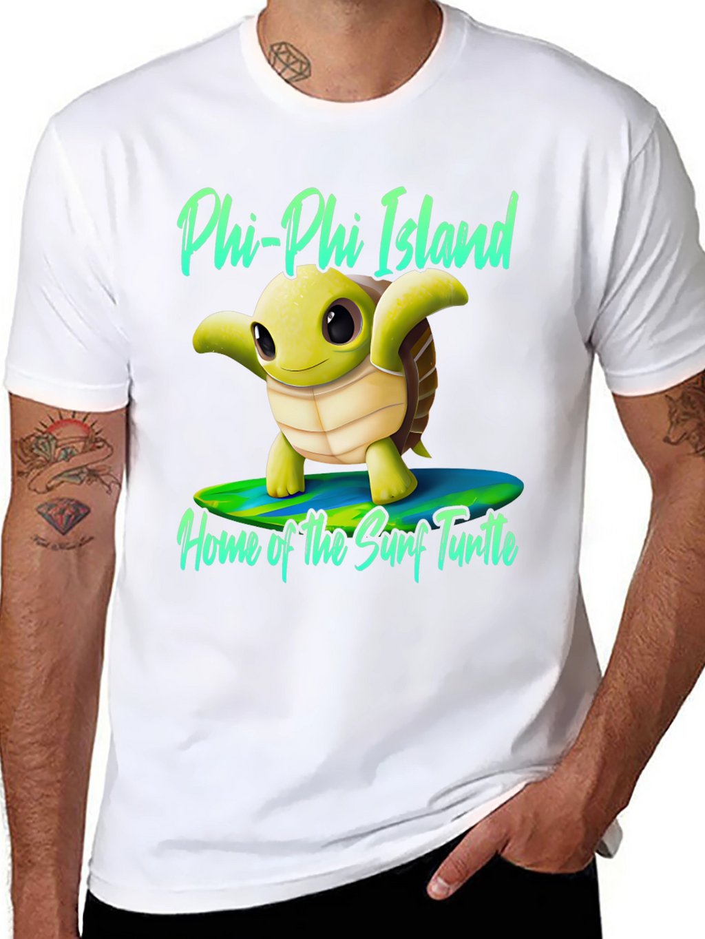 Phi Phi Island Surf Turtle Graphic Tee