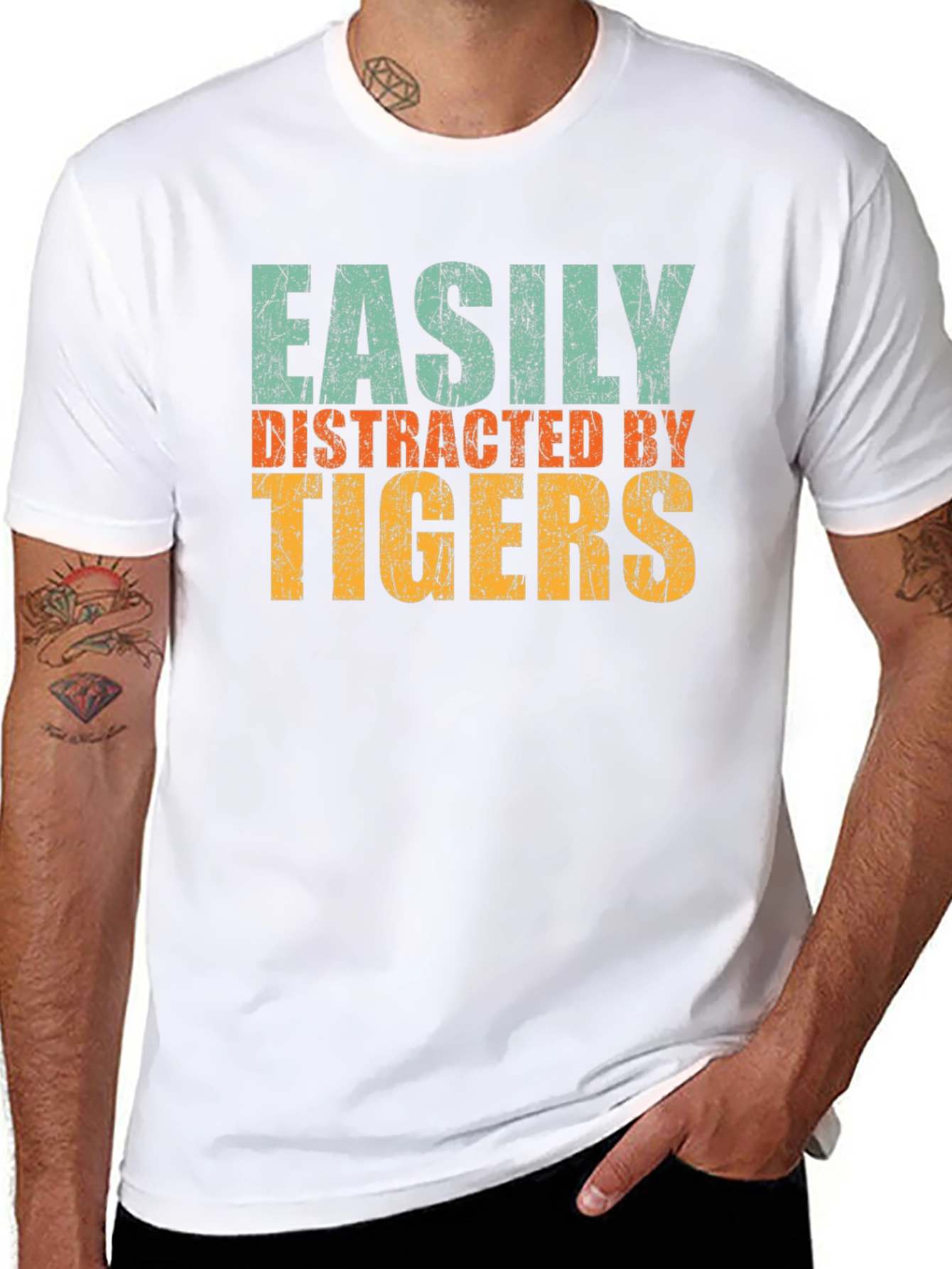 Easily Distracted by Tigers Graphic T-Shirt