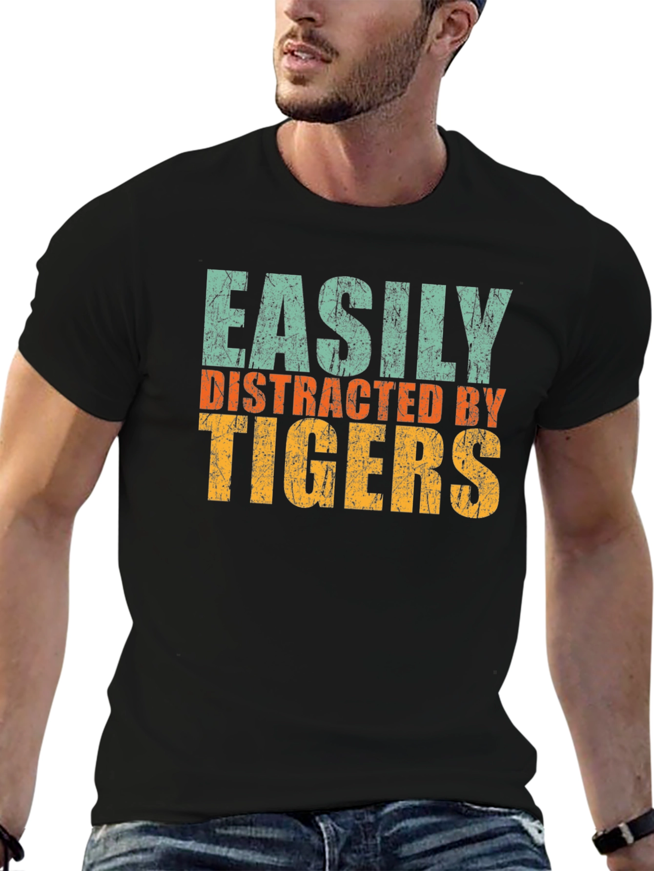 Easily Distracted by Tigers Graphic T-Shirt
