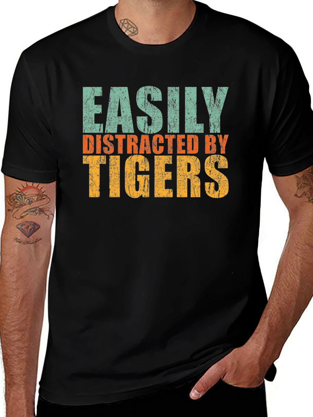 Easily Distracted by Tigers Graphic T-Shirt