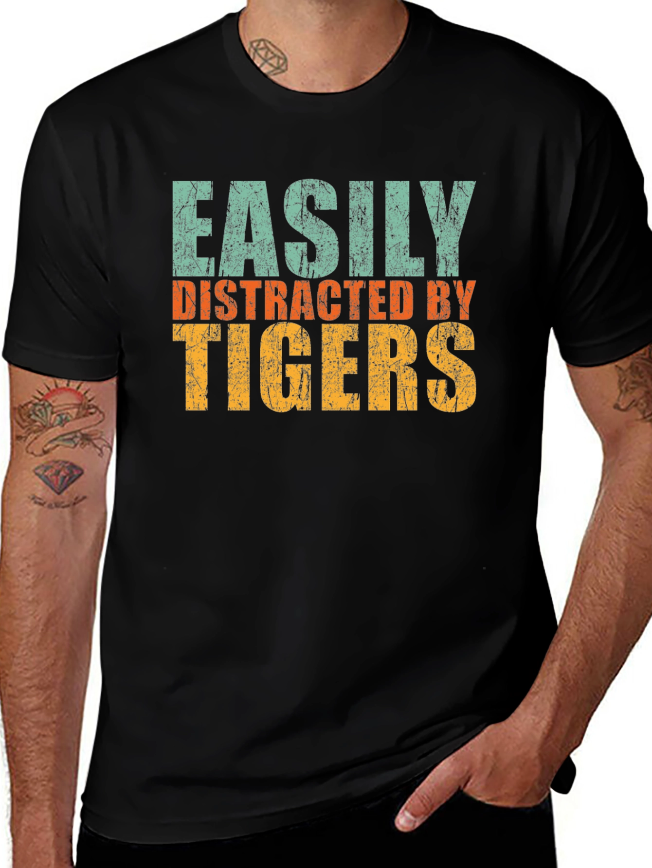 Easily Distracted by Tigers Graphic T-Shirt