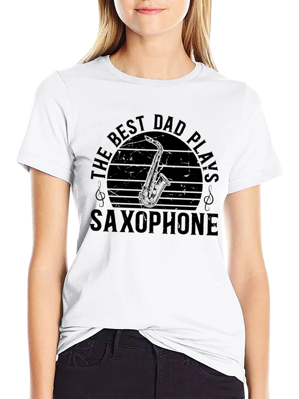 Best Dad Plays Saxophone Graphic T-Shirt