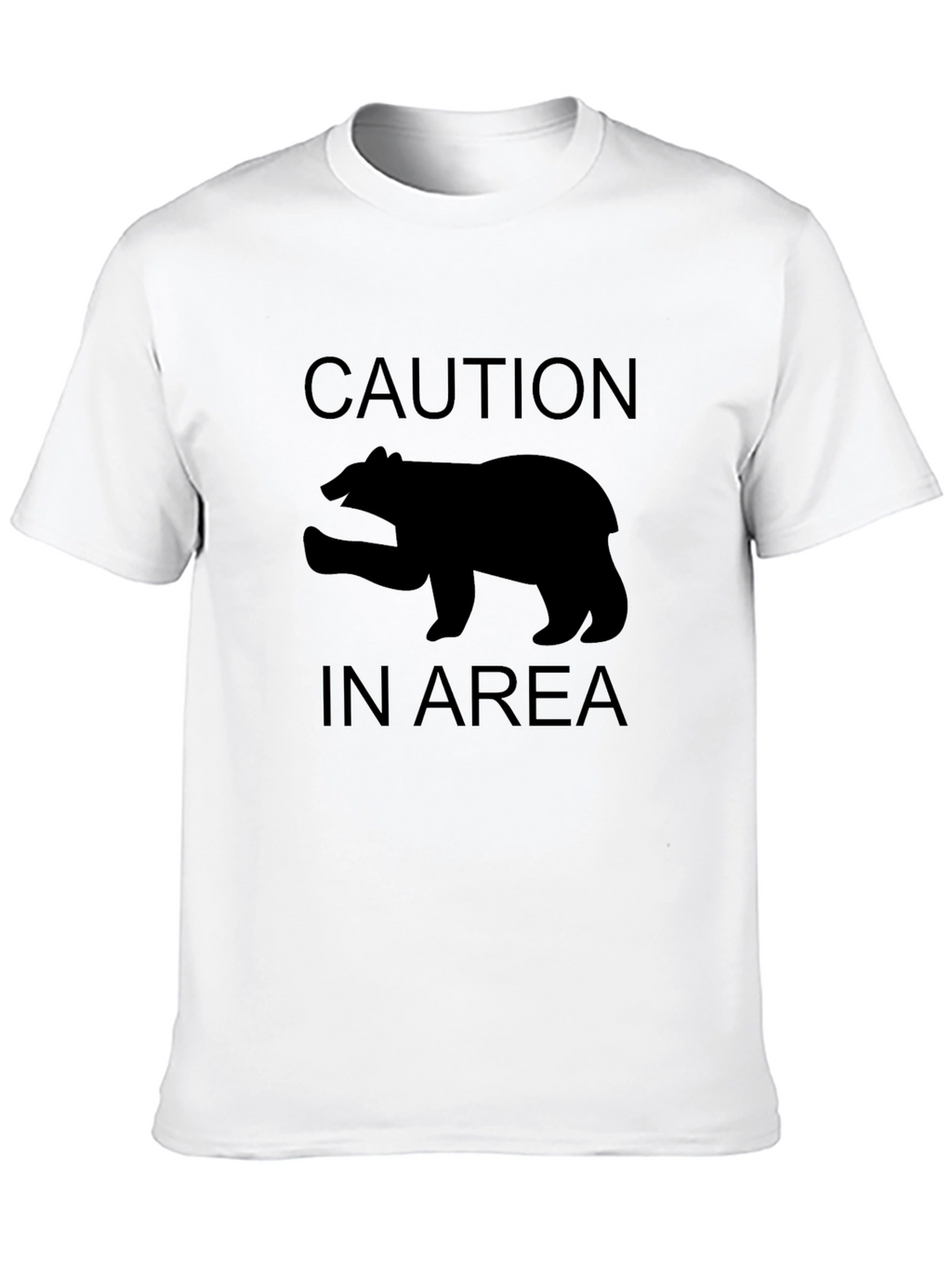 Caution Bear Area Black T-Shirt