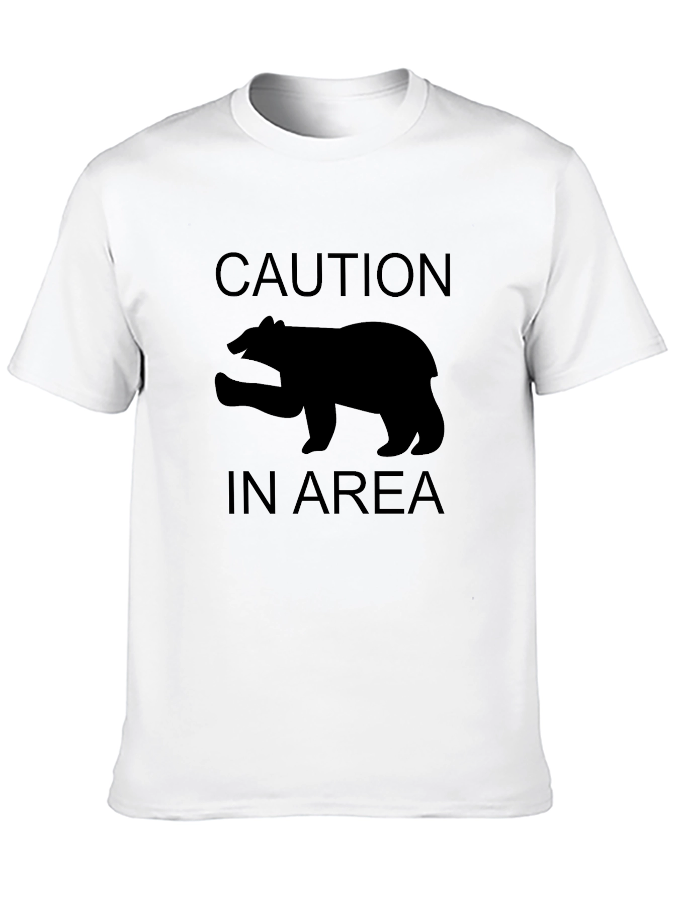 Caution Bear Area Black T-Shirt
