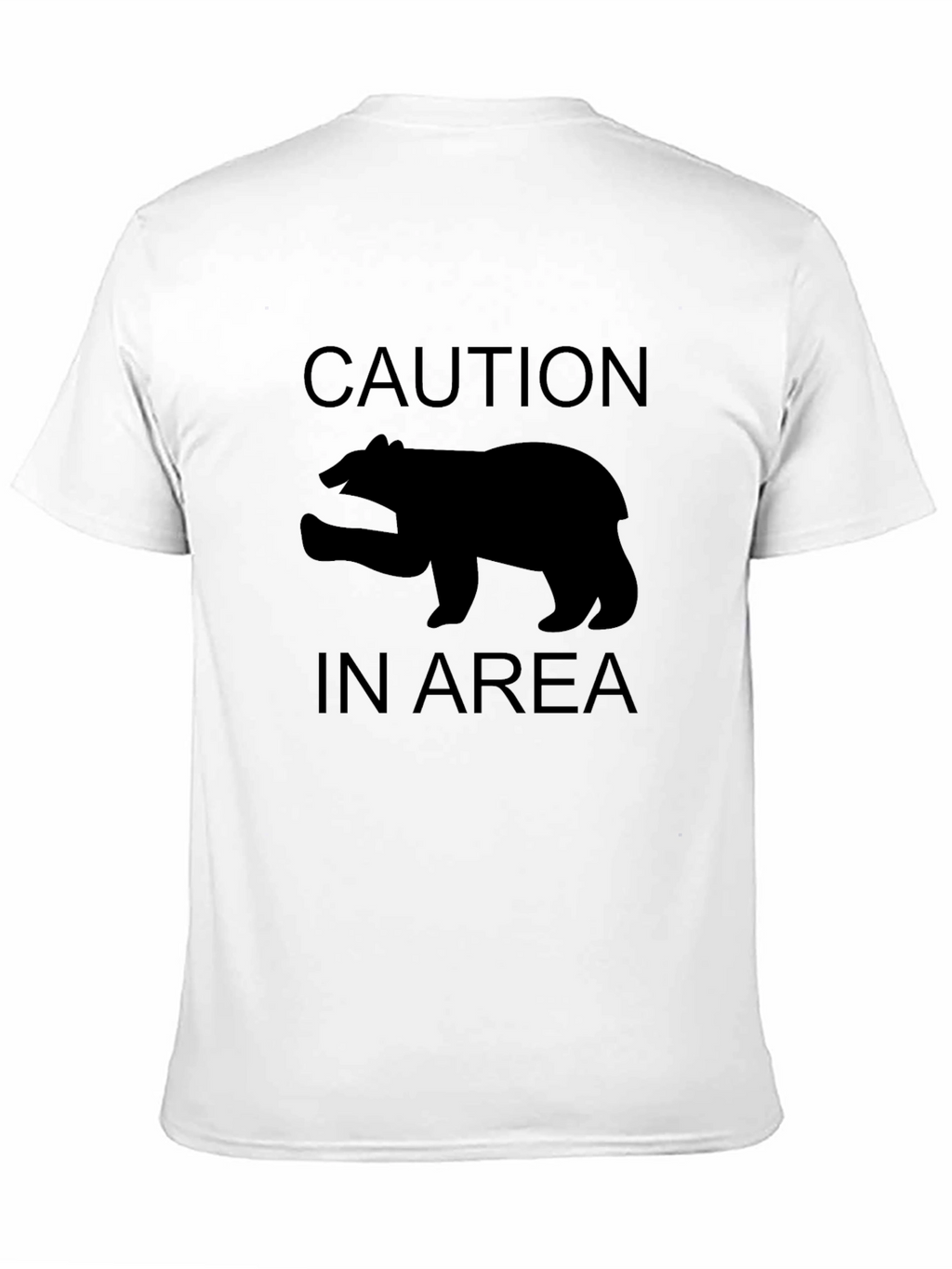 Caution Bear Area Black T-Shirt