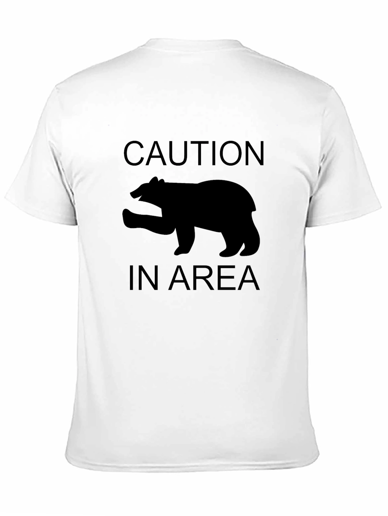 Caution Bear Area Black T-Shirt
