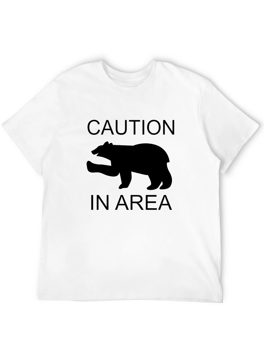 Caution Bear Area Black T-Shirt