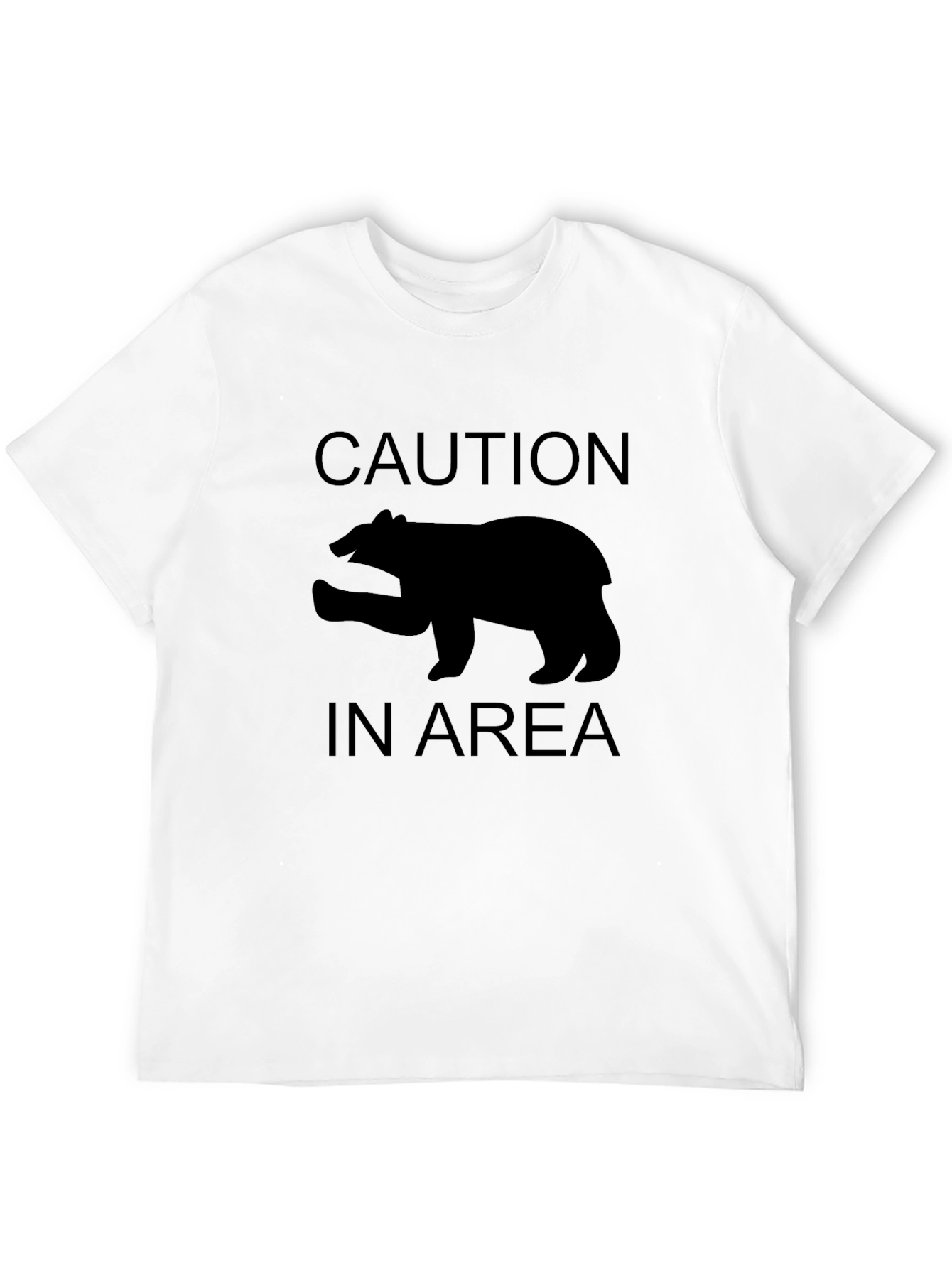 Caution Bear Area Black T-Shirt