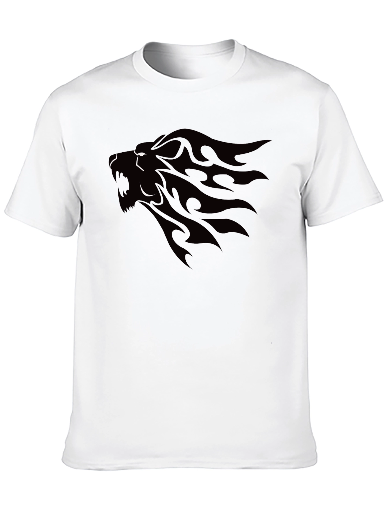 Mens Black Lion Graphic Tee - Stylish & Bold