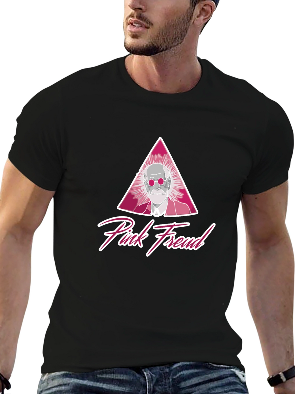 Pink Freud Black T-Shirt - Unique Graphic Tee